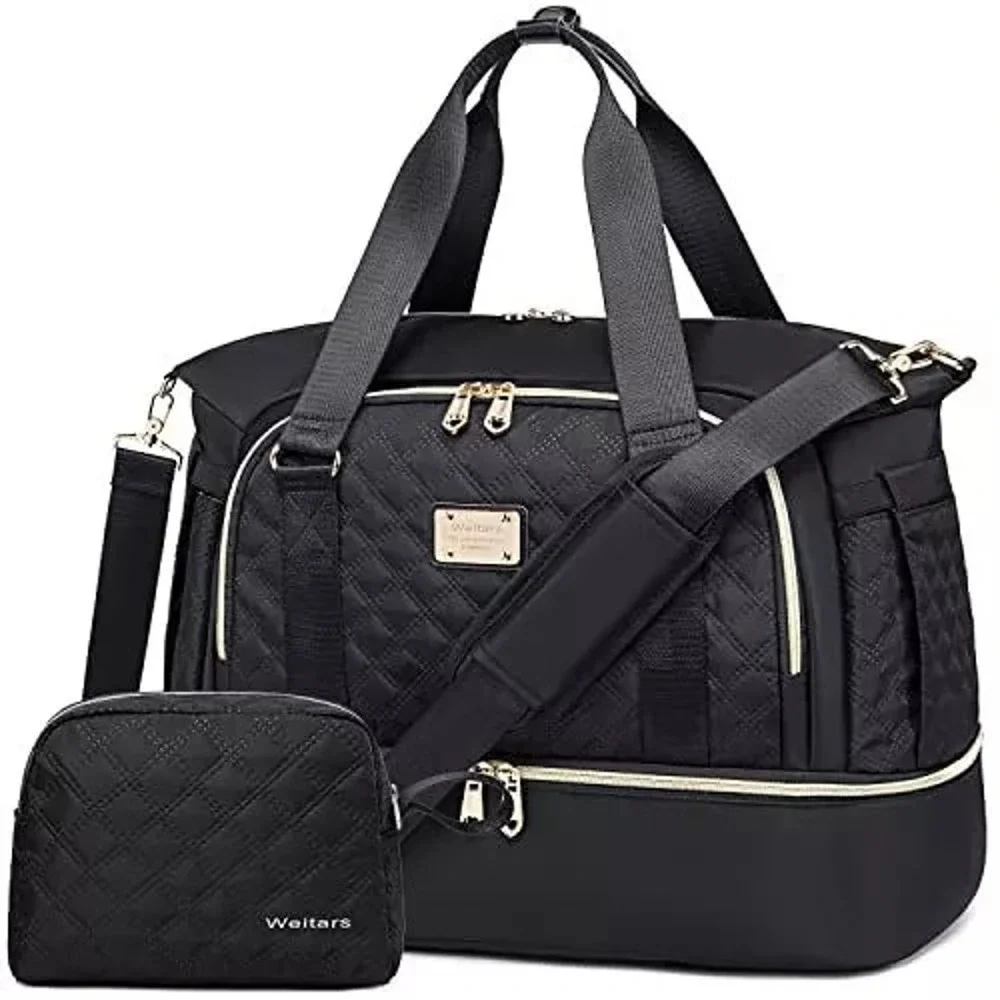 Gym Bag For WomenTravel Duffel Bag Weekender BagSport Bag With Shoes Compartm...